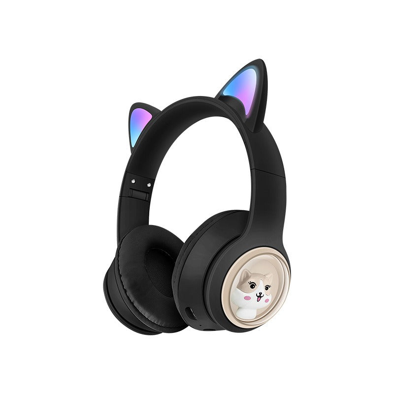 AKZ-07 Luminous Cat's ears (Steamed cat-ear shaped bread) Headworn Bluetooth Headset Subwoofer Video Game Wireless Headset